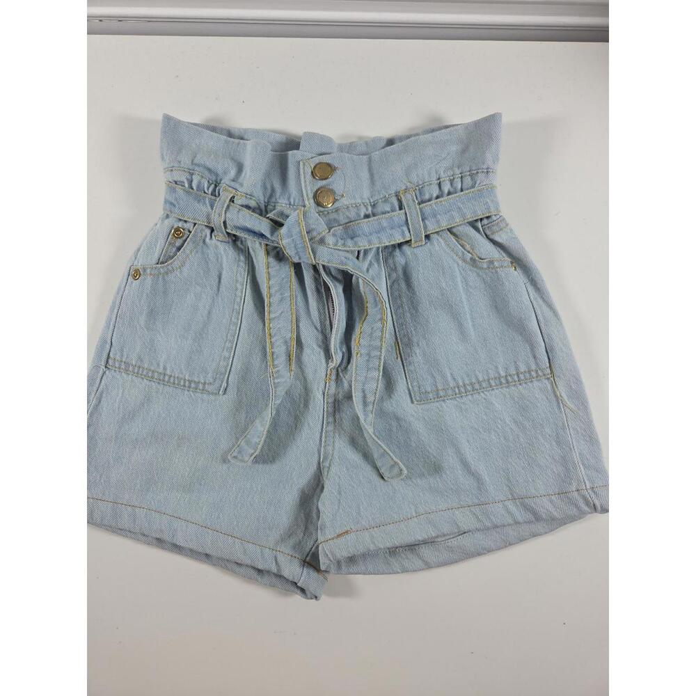 Chillipop Girls Light Denim Shorts Belted Size 14/16 NEW Casual Summer